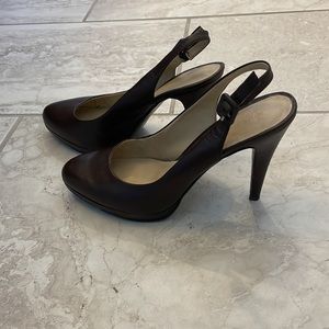 Nine West Chocolate Brown Slingback Pumps